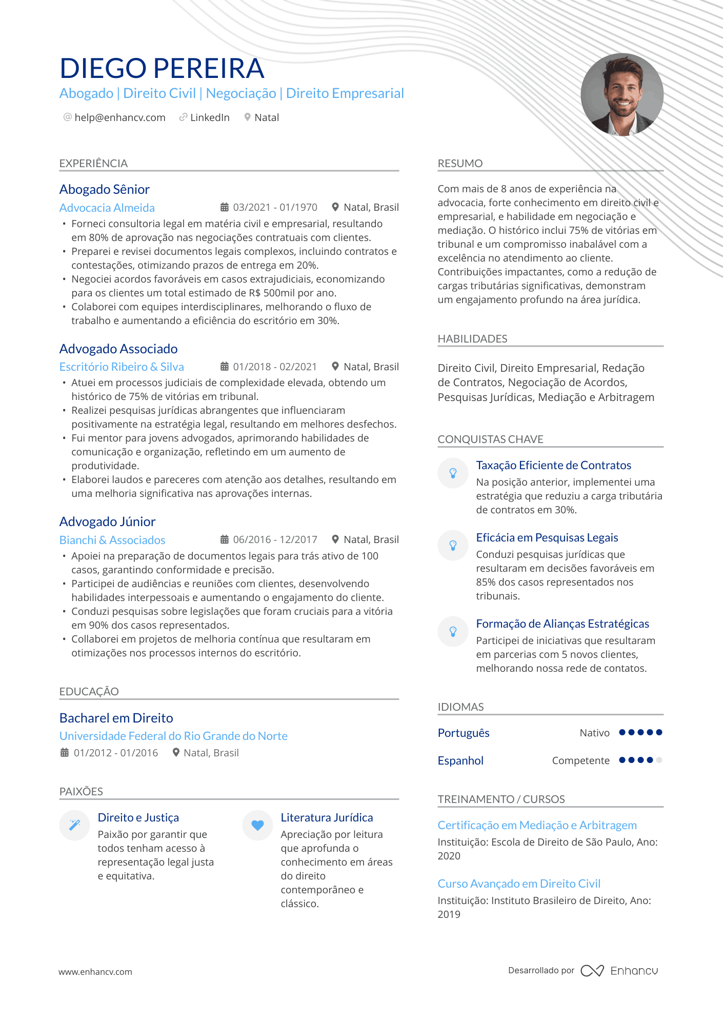 Abogado | Direito Civil | Negociação | Direito Empresarial Exemplo de CV