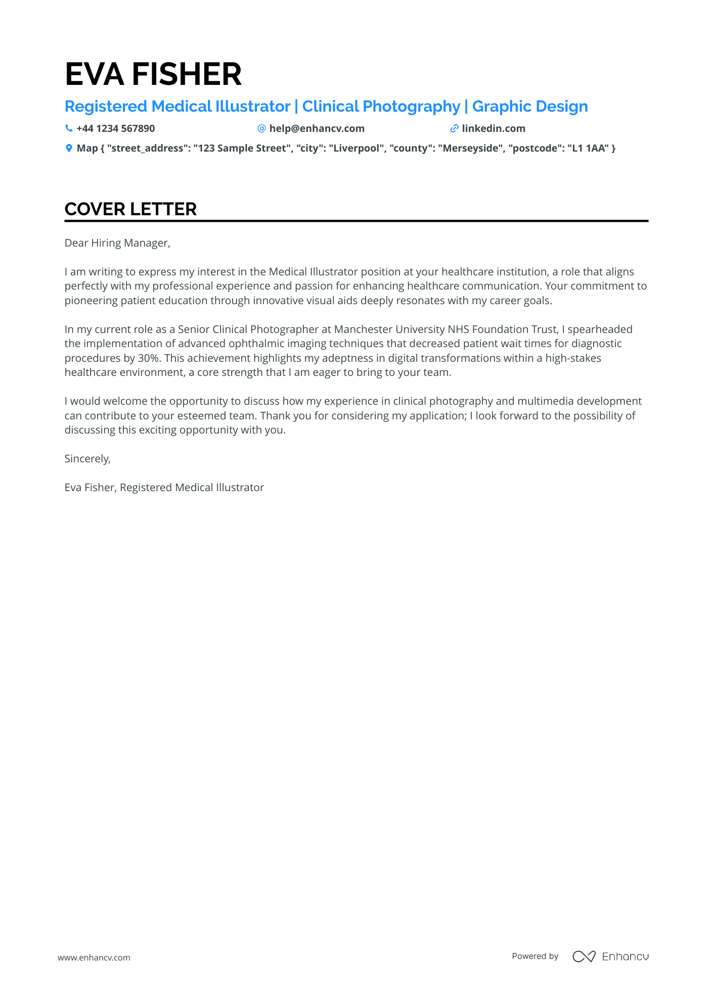 Illustrator cover letter example