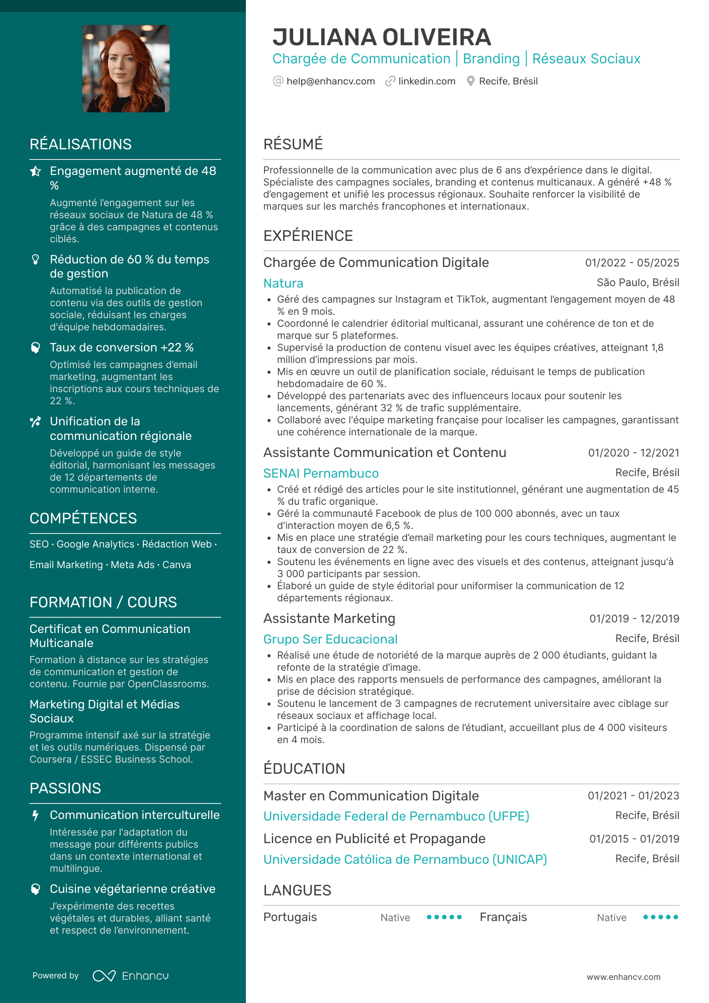 Chargée de Communication | Branding | Réseaux Sociaux resume example