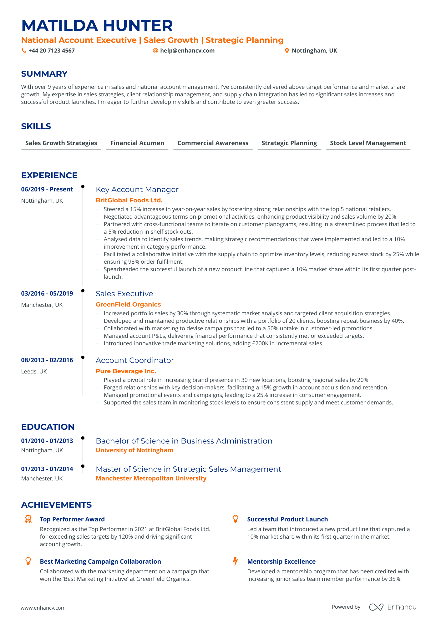 Timeline simple CV template