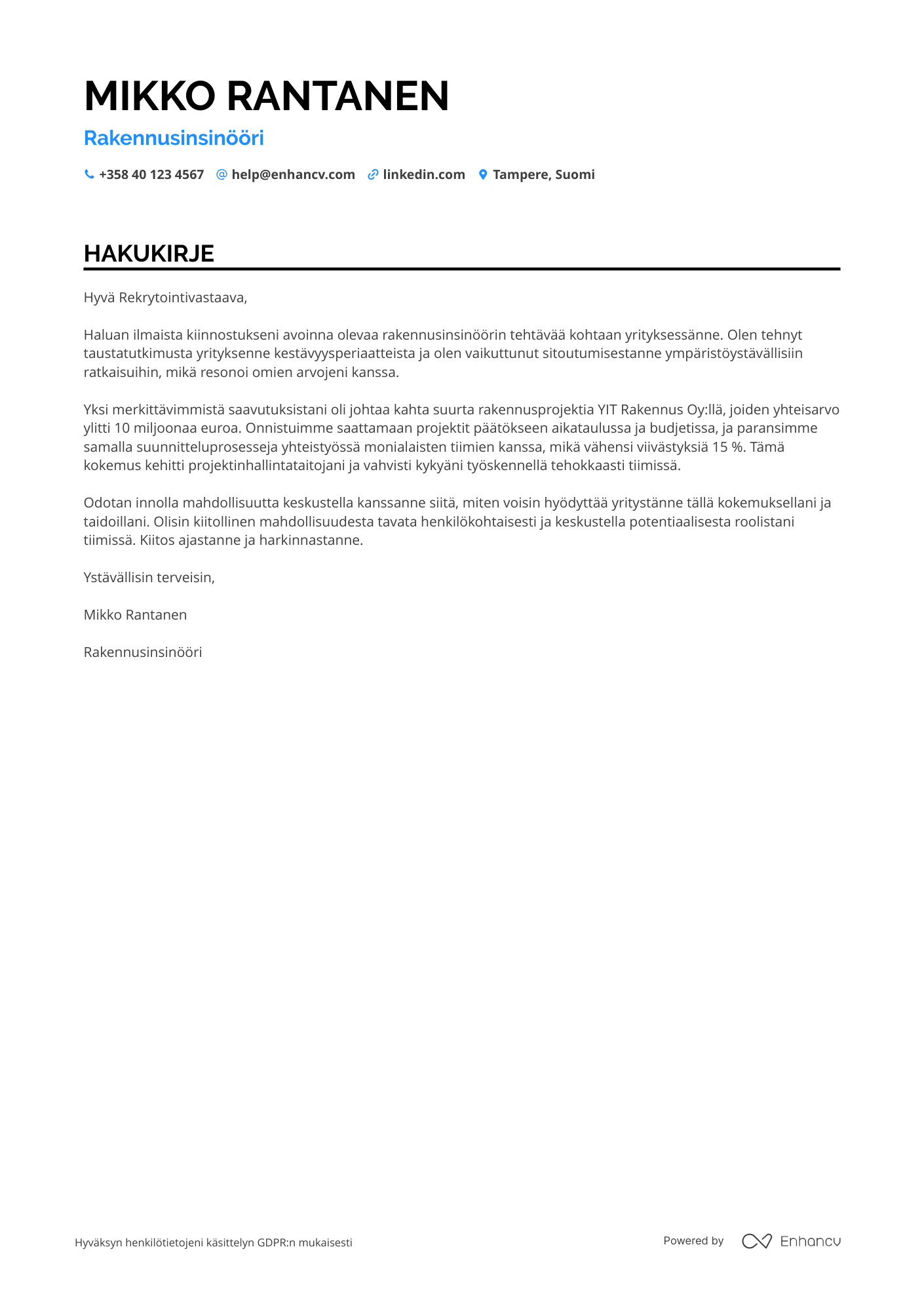 cover letter examples