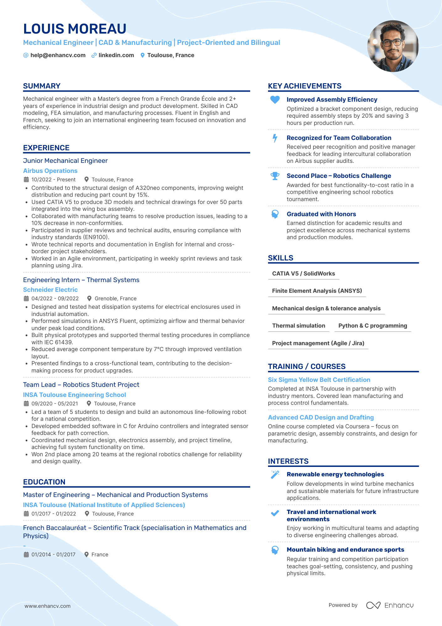 Mechanical Engineer | CAD &amp; Manufacturing | Project Oriented and Bilingual resume example
