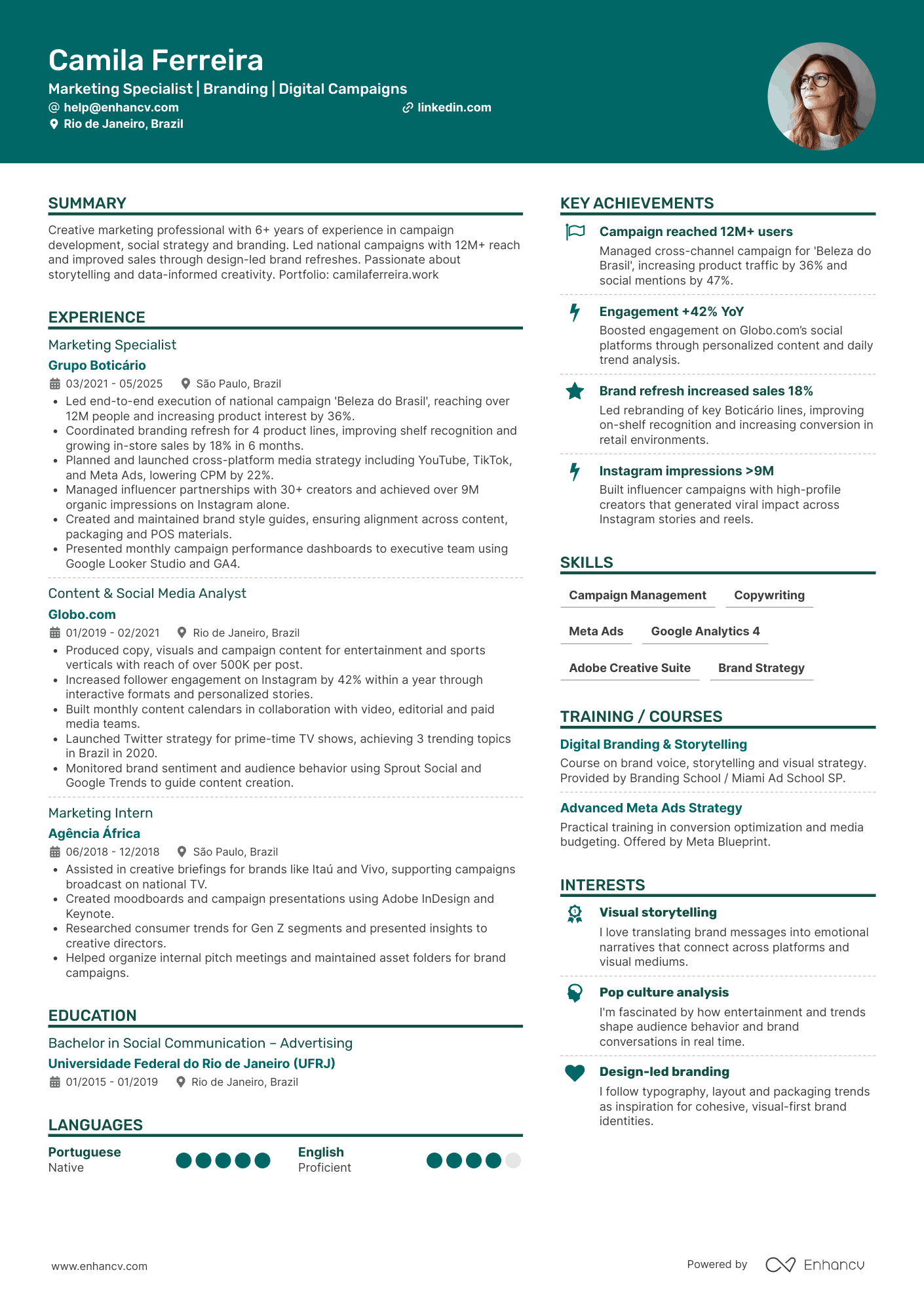 Marketing Specialist | Branding | Digital Campaigns resume example