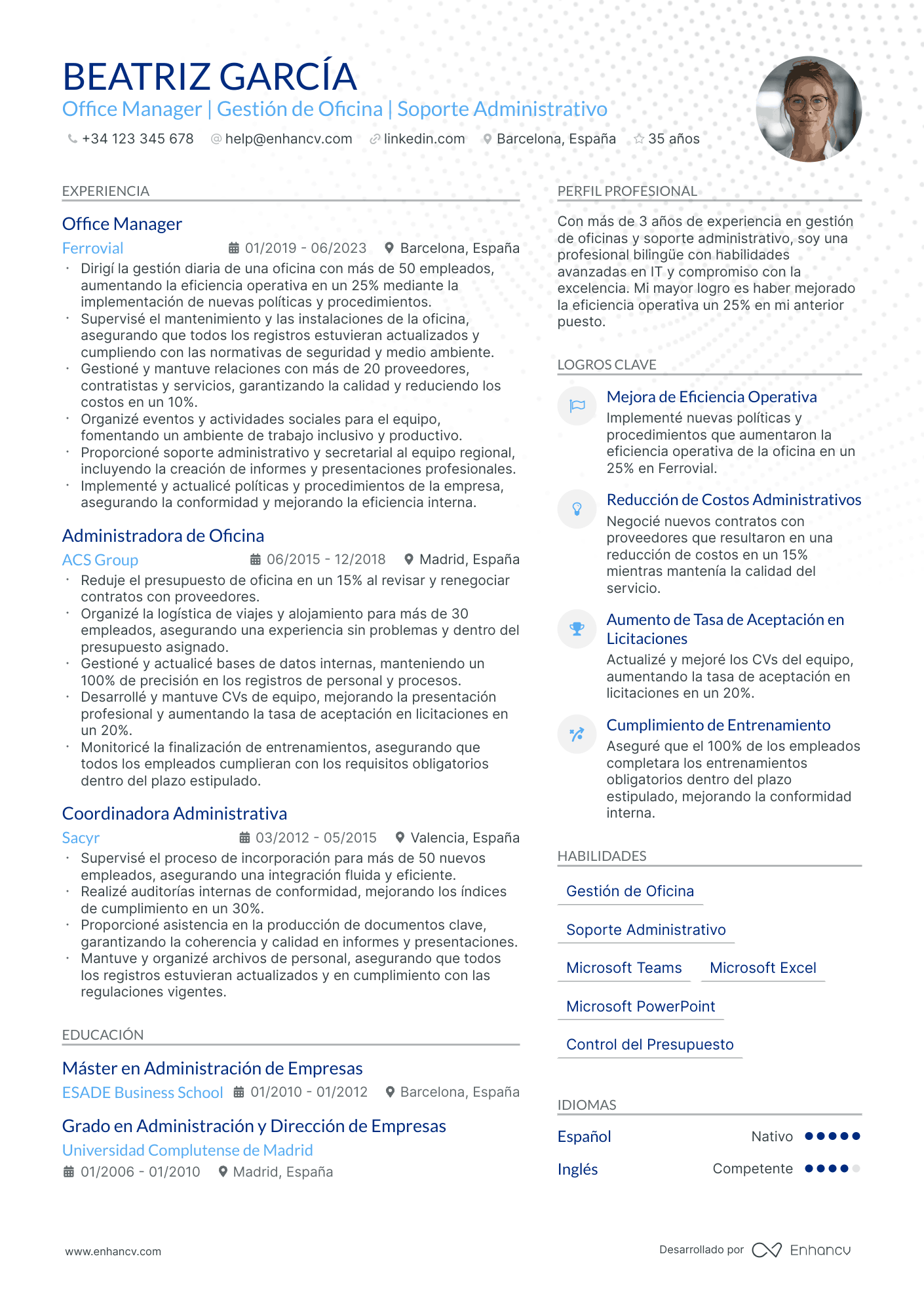 Office Manager | Gestión de Oficina | Soporte Administrativo resume example