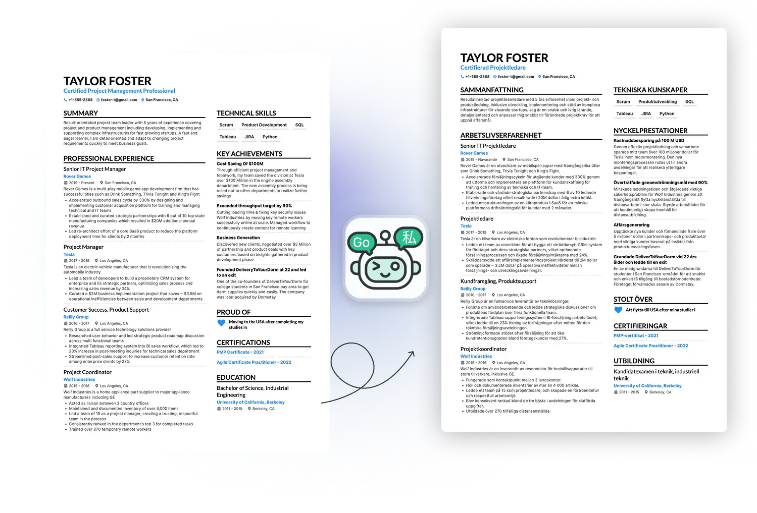 Translate your CV with AI