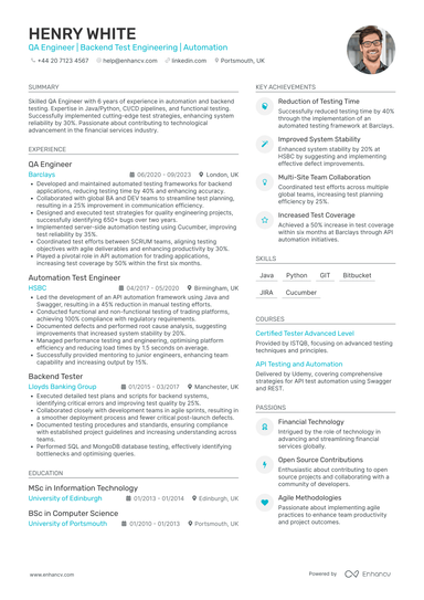 QA Tester CV Examples & Guide for 2026