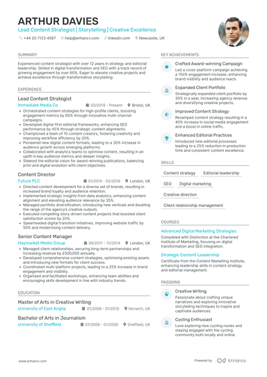 Content Marketing CV Examples & Guide for 2026