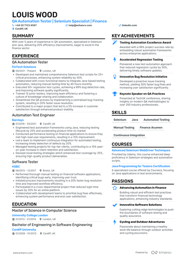 QA Tester CV Examples & Guide for 2026