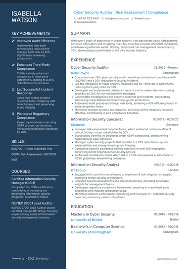 Cyber Security CV Examples & Guide for 2026