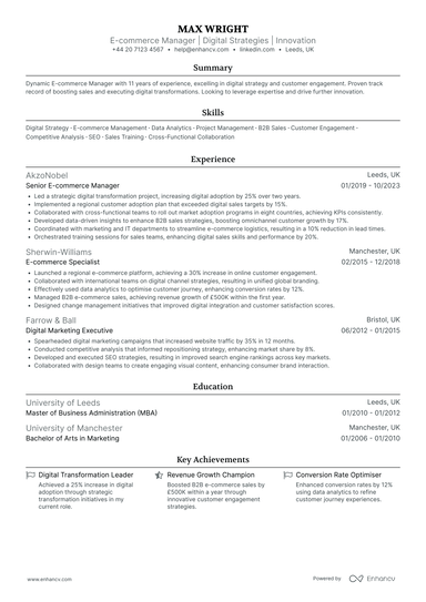 Digital Marketing Manager CV Examples & Guide for 2026