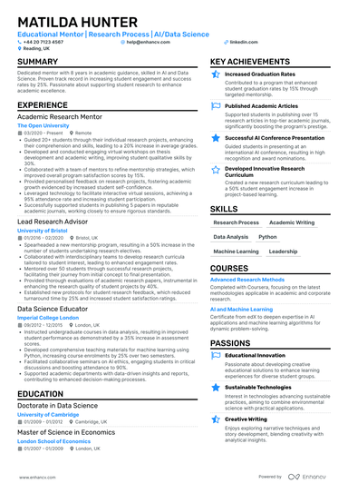 Mentor CV Examples & Guide for 2026