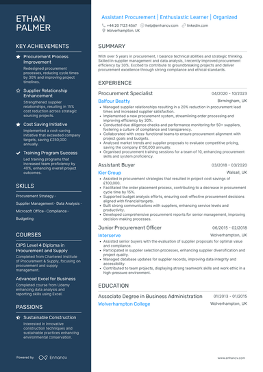 Procurement Manager CV Examples & Guide for 2026