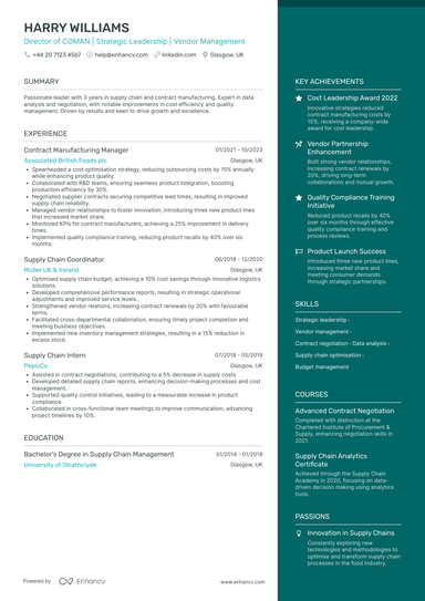 Contracts Manager CV Examples & Guide for 2026