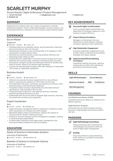 Scrum Master CV Examples & Guide for 2026