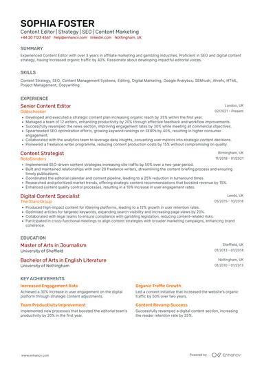 Content Marketing CV Examples & Guide for 2026