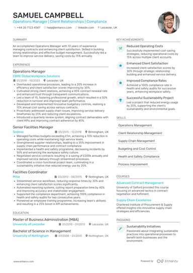 Operations Manager CV Examples & Guide for 2026