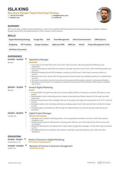 Digital Marketing Manager CV Examples & Guide for 2026