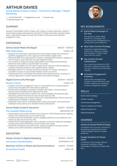 Content Manager CV Examples & Guide for 2026