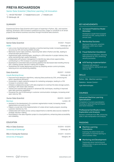 Data Scientist CV Examples & Guide for 2026