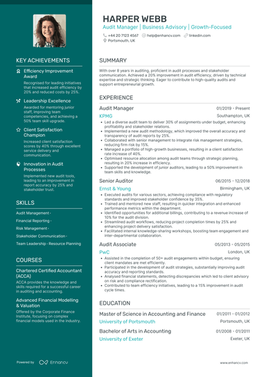 Audit Manager CV Examples & Guide for 2026
