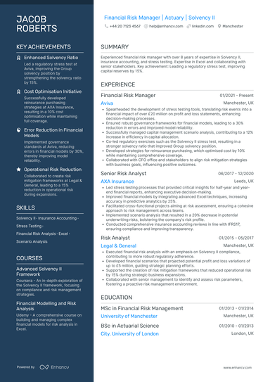 Risk Manager CV Examples & Guide for 2026