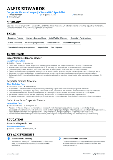 Lawyer CV Examples & Guide for 2026