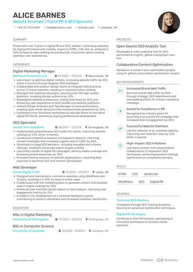 Web Developer CV Examples & Guide for 2026