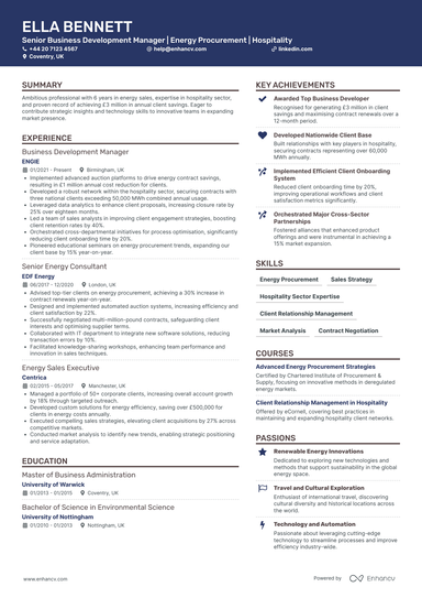 Business Development Executive CV Examples & Guide for 2026