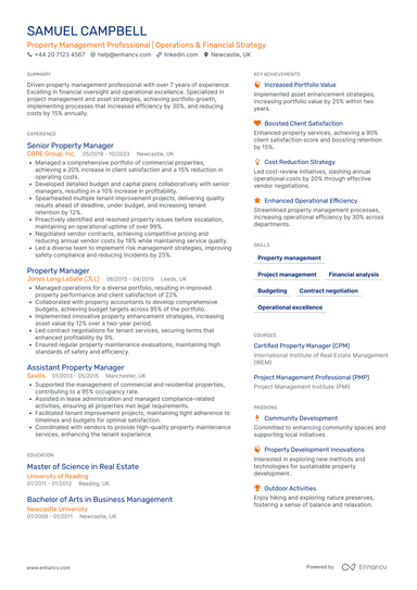 Property Manager CV Examples & Guide for 2026