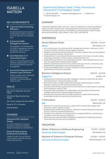 Software Tester CV Examples & Guide for 2026