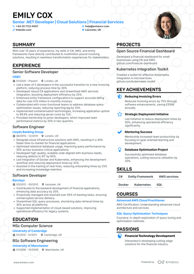 .Net Developer CV Examples & Guide for 2026