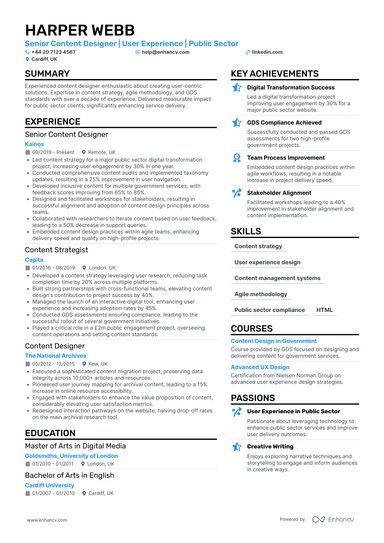 Content Designer CV Examples & Guide for 2026