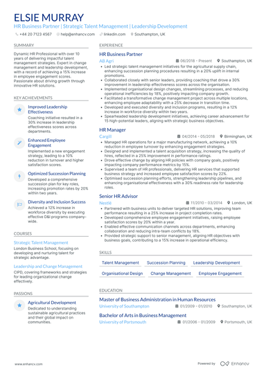 Partner Cv Format HR Business Partner CV Examples & Guide for 2026
