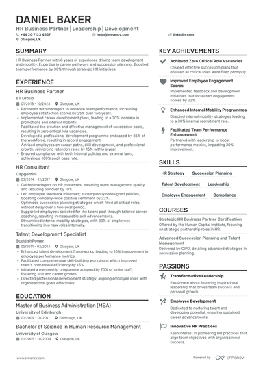 Partner Cv Format HR Business Partner CV Examples & Guide for 2026