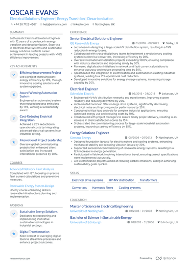 Iec Cv Example Electrical Engineering CV Examples & Guide for 2026