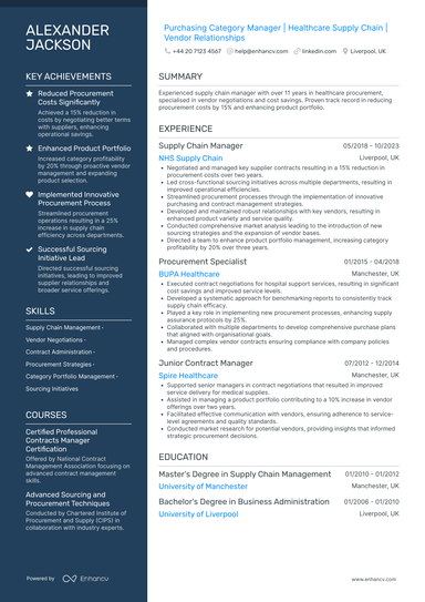 Category Manager CV Examples & Guide for 2026