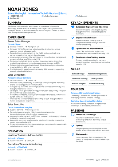 Sales Manager CV Examples & Guide for 2026