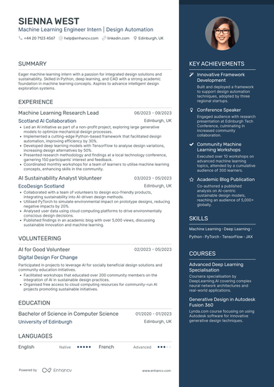 Software Engineer Intern CV Examples & Guide for 2026