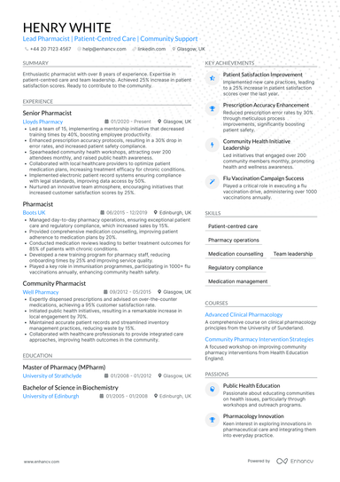 Pharmacist CV Examples & Guide for 2026