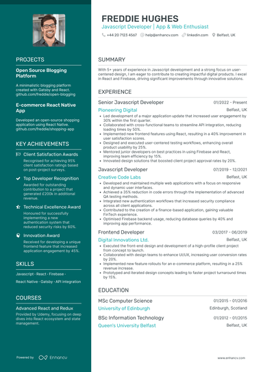 Web Developer CV Examples & Guide for 2026