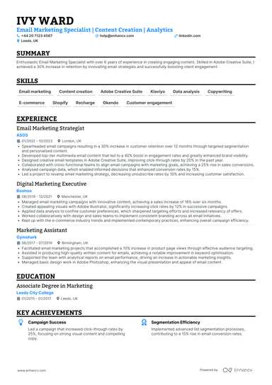 Marketing Assistant CV Examples & Guide for 2026