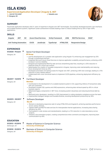 .Net Developer CV Examples & Guide for 2026