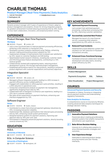 Product Manager CV Examples & Guide for 2026