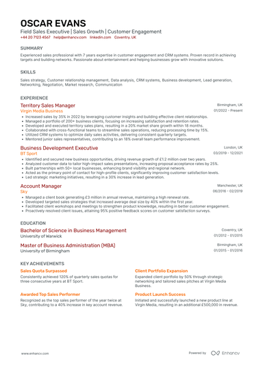 Business Development Executive CV Examples & Guide for 2026