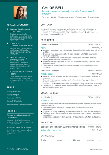 Finance Intern CV Examples & Guide for 2026