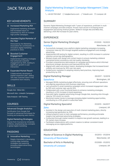 Digital Marketing CV Examples & Guide for 2026
