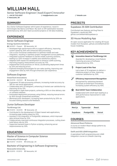 Senior Software Engineer CV Examples & Guide for 2026