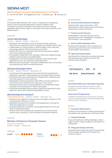 Junior Web Developer CV Examples & Guide for 2026