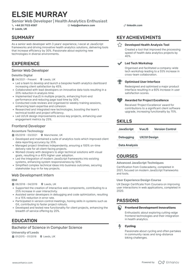 Junior Web Developer CV Examples & Guide for 2026
