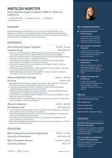 Network Engineer CV Examples & Guide for 2026